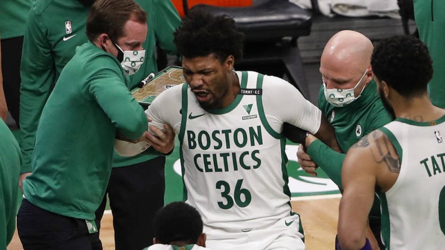 Jan+30%2C+2021%3B+Boston%2C+Massachusetts%2C+USA%3B+Boston+Celtics+guard+Marcus+Smart+%2836%29+is+helped+up+after+being+injured+during+the+fourth+quarter+against+the+Los+Angeles+Lakers+at+TD+Garden.+Mandatory+Credit%3A+Winslow+Townson-USA+TODAY+Sports