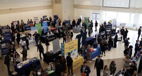 Students and employers filled the Memorial Union Building for CaPS spring career and internship fair. 