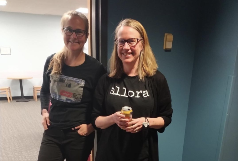 DURHAM, NH- Nicole Gercke (left), and Amy Boylan (right)  pictured before the fourth installation of the UNH “Cinema Ritrovato.”