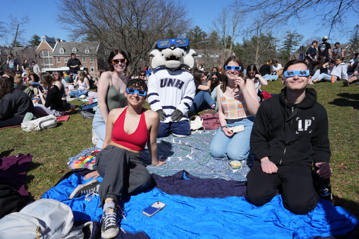 The UNH community enjoying the solar eclipse on April 8. (University of New Hampshire)